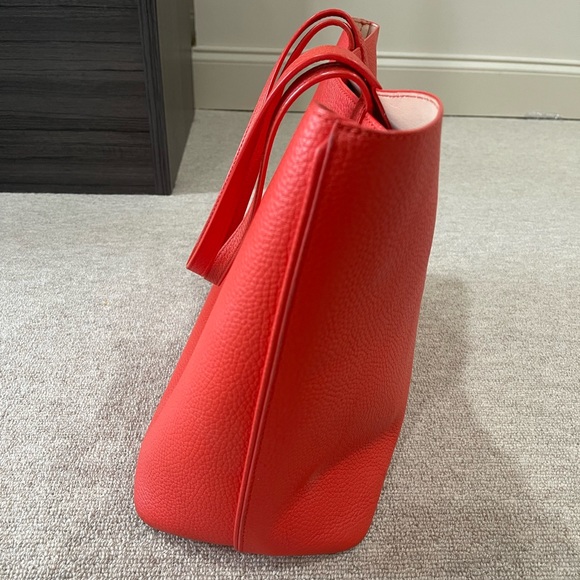 Tory Burch BRODY Liberty red/orange leather shoulder tote bag - Picture 7 of 8